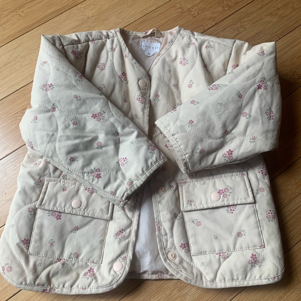 Jamie Kay Pink Floral Puffer Jacket